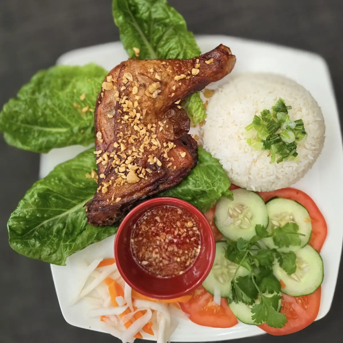 Garlic Chicken & Broken Rice Com Tam GA Mam Toi