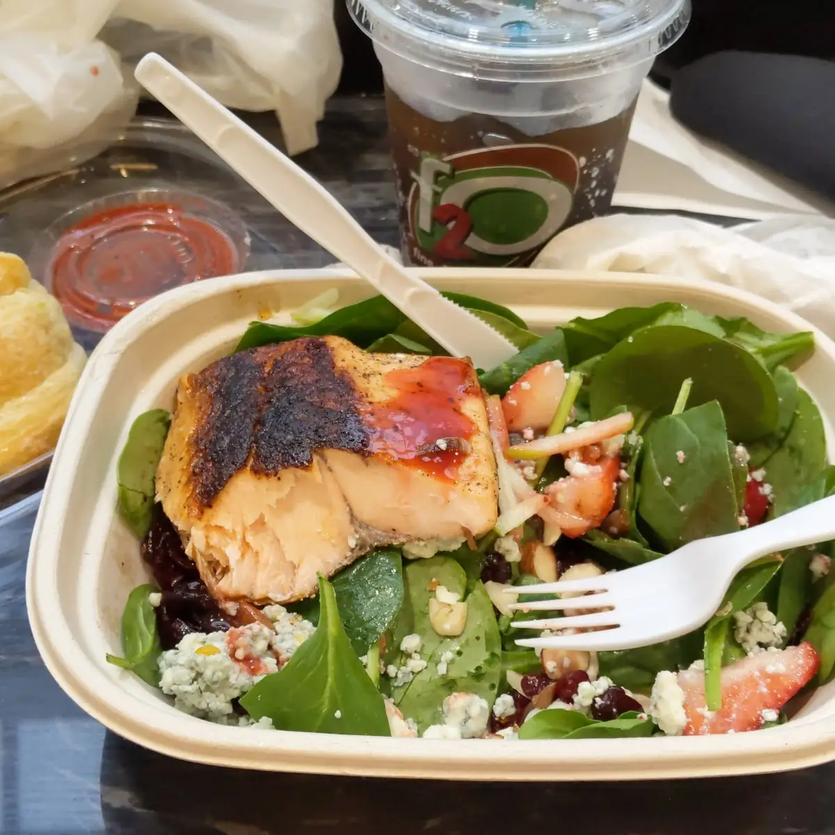 Spinach Salad with Salmon