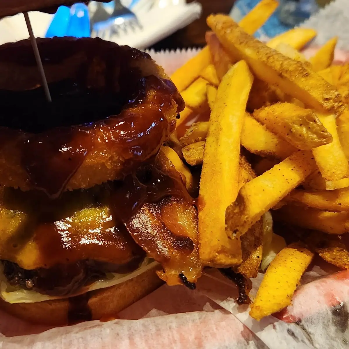 Bacon Cheeseburger and Fries