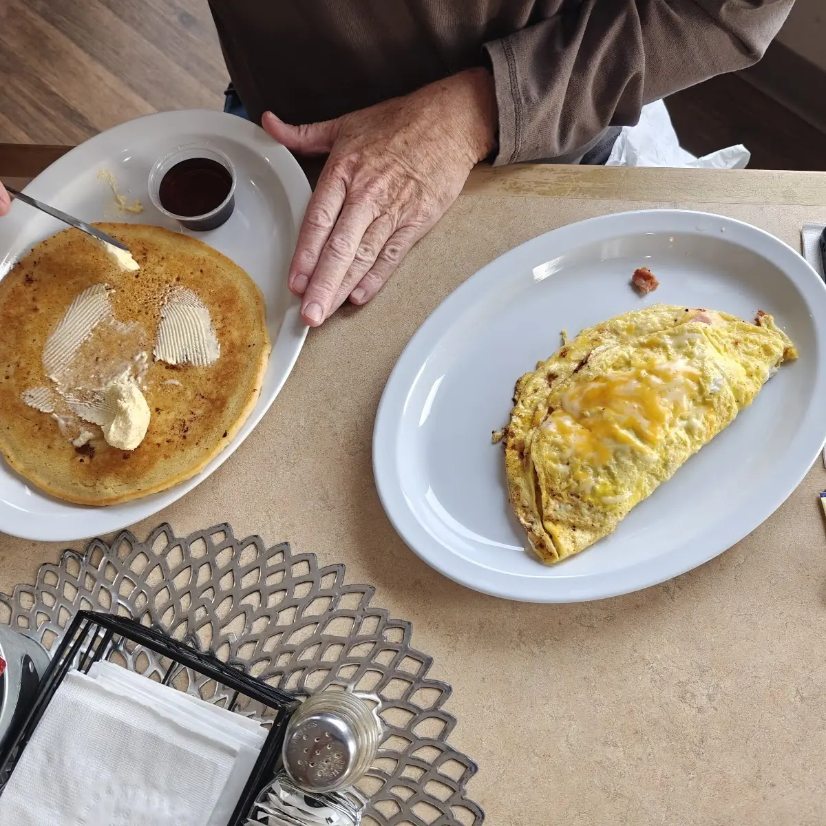 Omelette and Pancake Combo