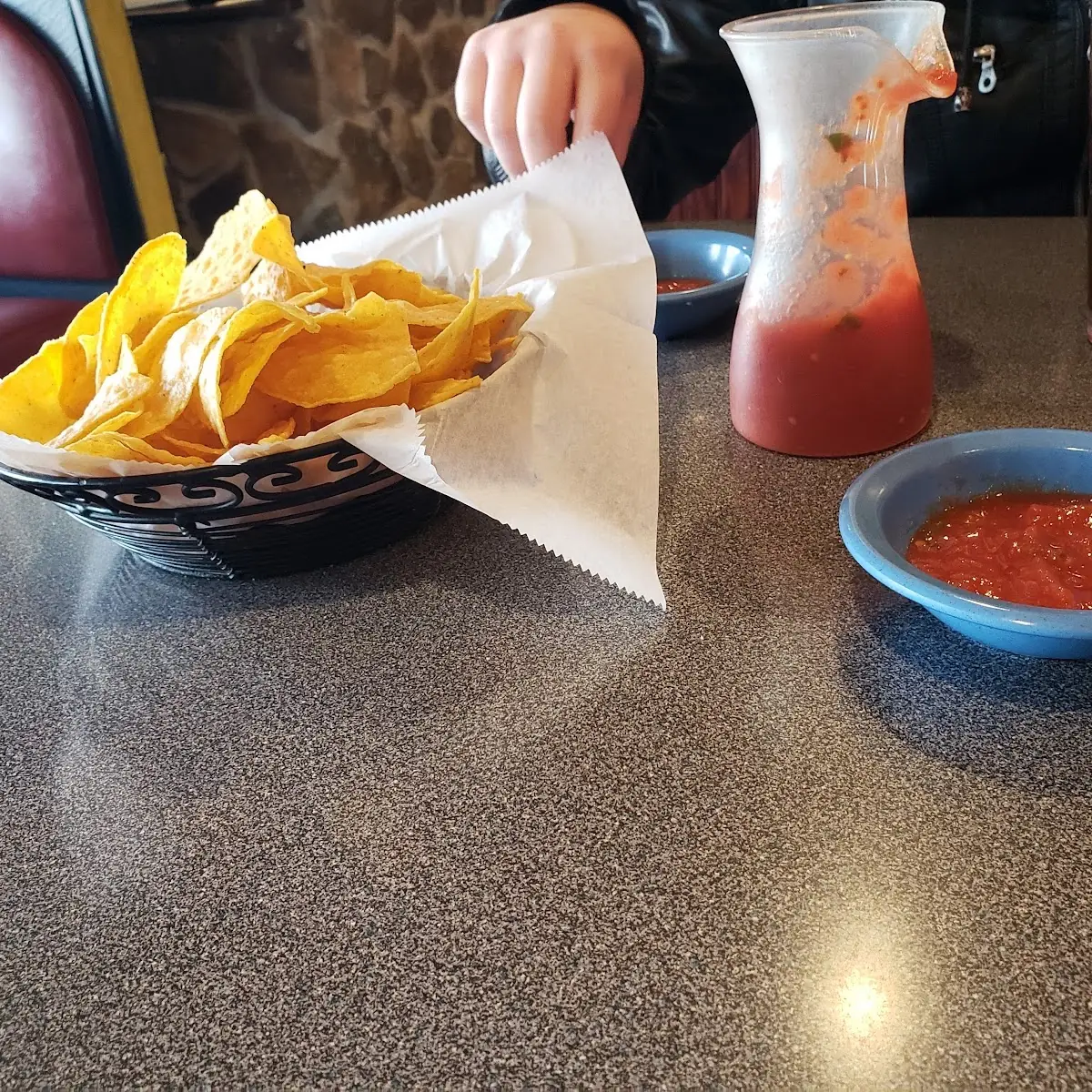 Complimentary Chips and Salsa with Hot Sauce