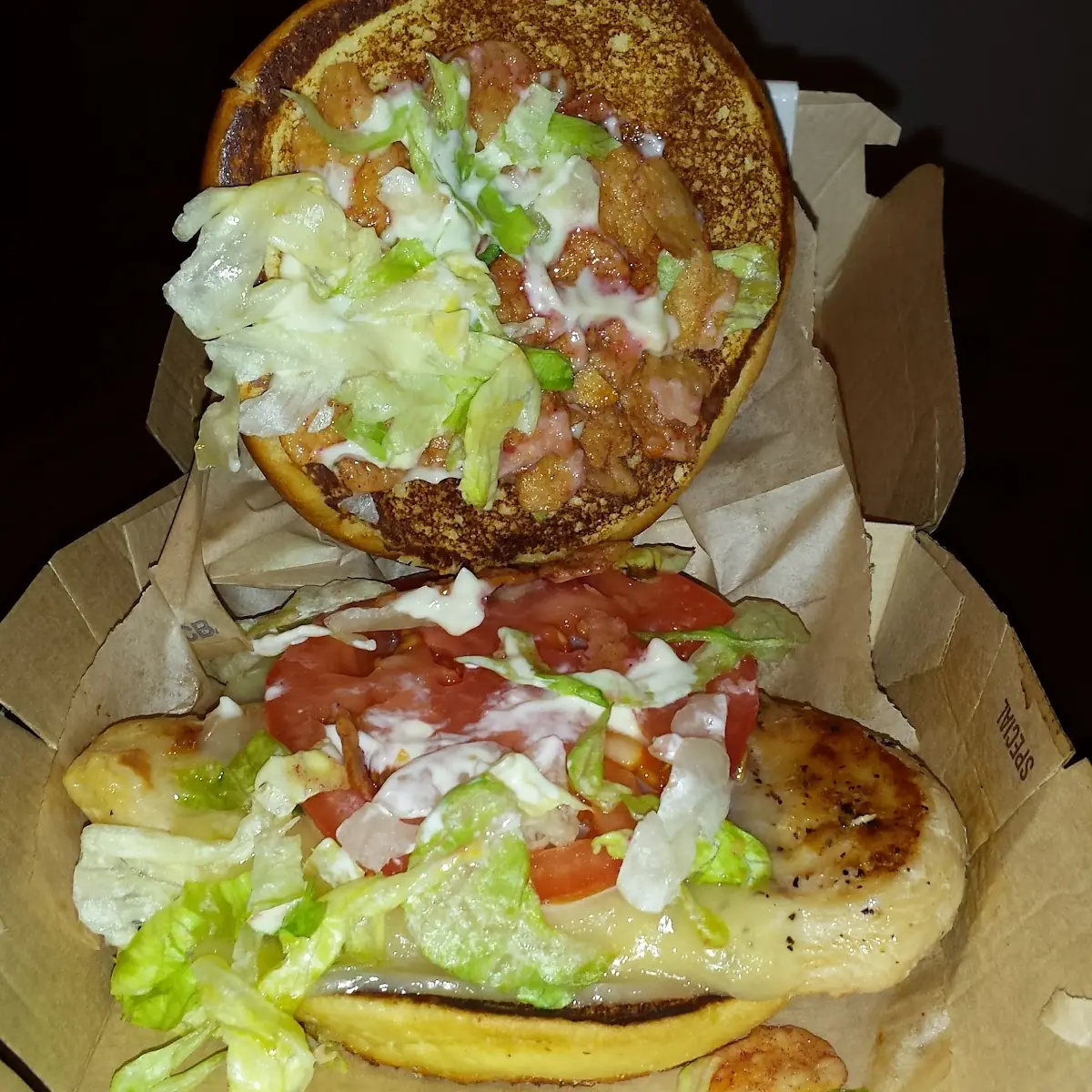 Garlic White Cheddar Grilled Chicken Burger
