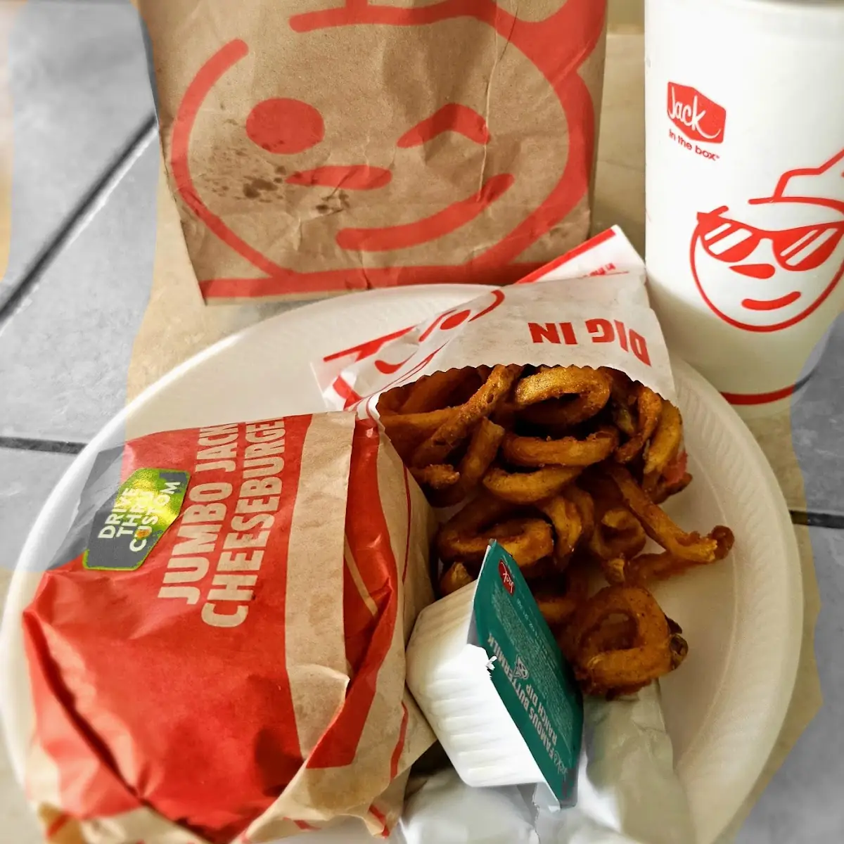 Sriracha Curly Fry Burger Meal Daytime