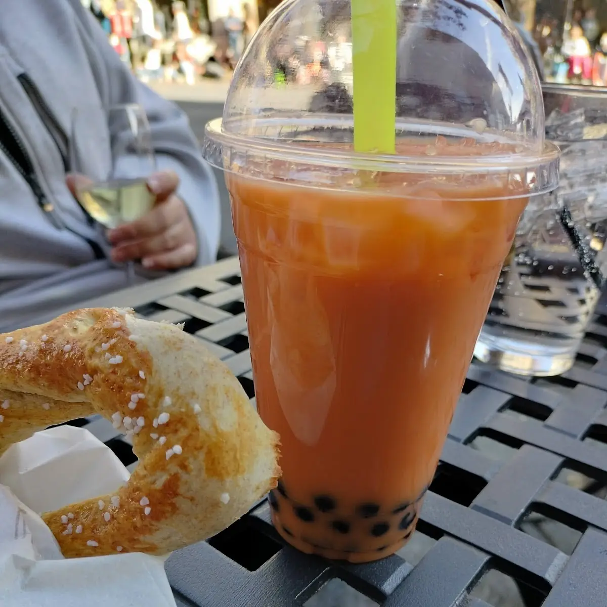Salted Pretzel and Tai Bubble Tea