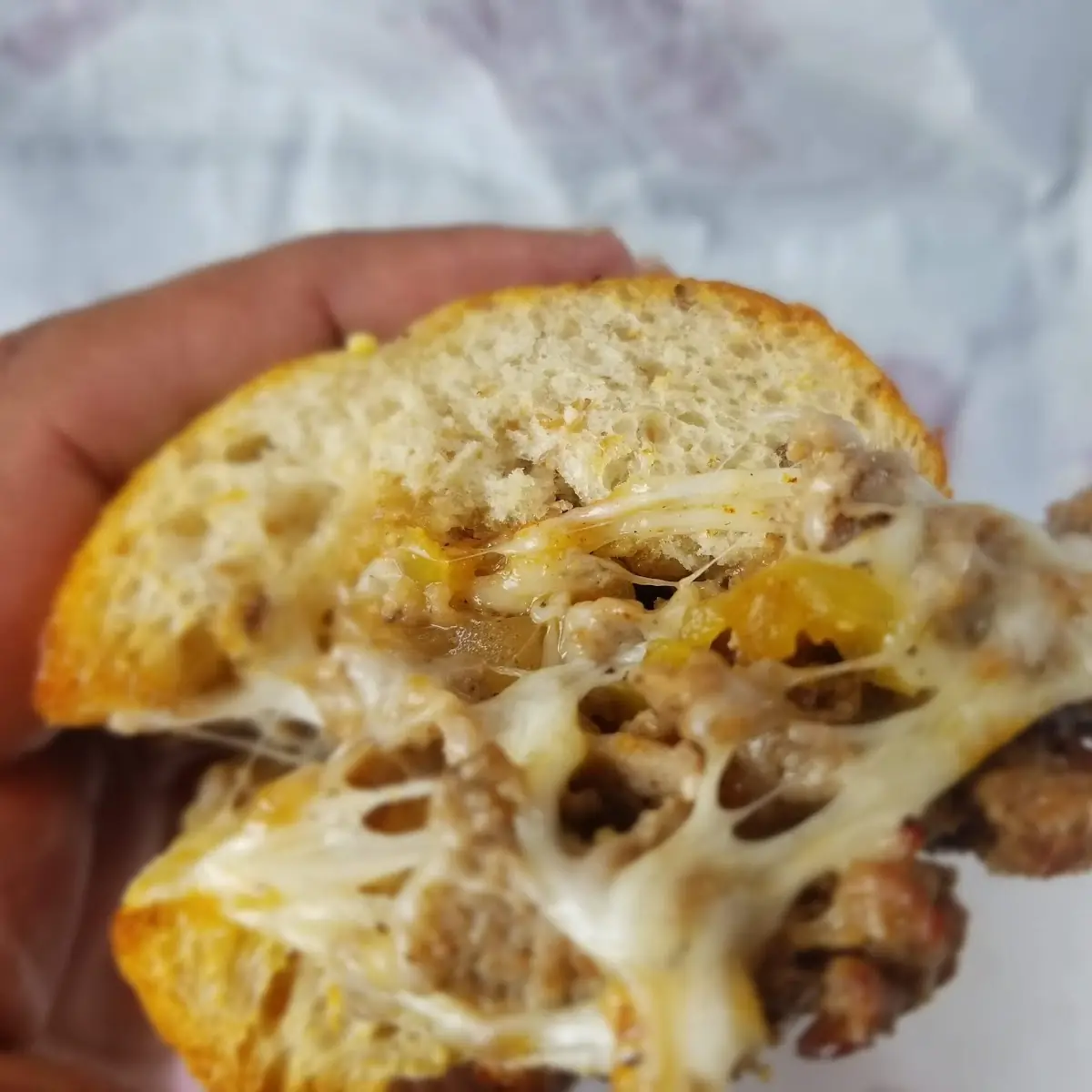 Snack Size Philly Cheese Steak Sandwich on Wheat