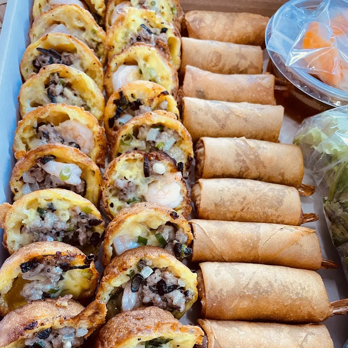 Banh Khot and Spring Rolls