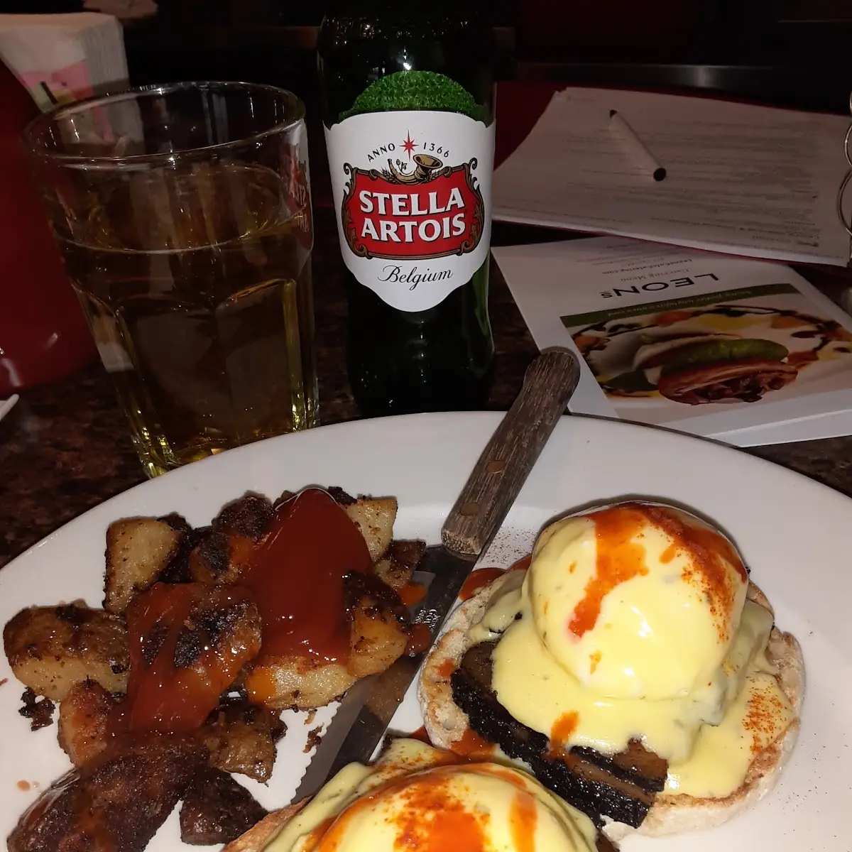 Aged Bacon Eggs Benny