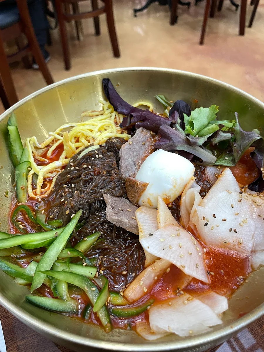 Spicy Korean Cold Noodles with Egg