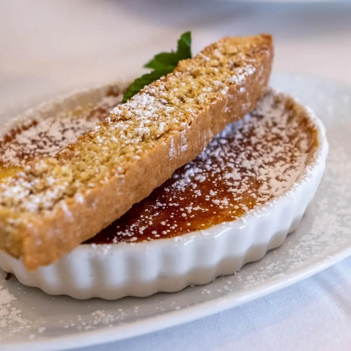 Creme Brulee with Biscotti