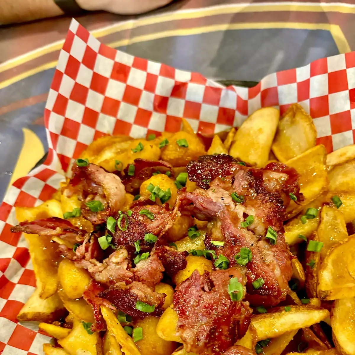 Highland Poutine- Corned Beef Chips and Fried Cheese Curds with the Gravy Drippings
