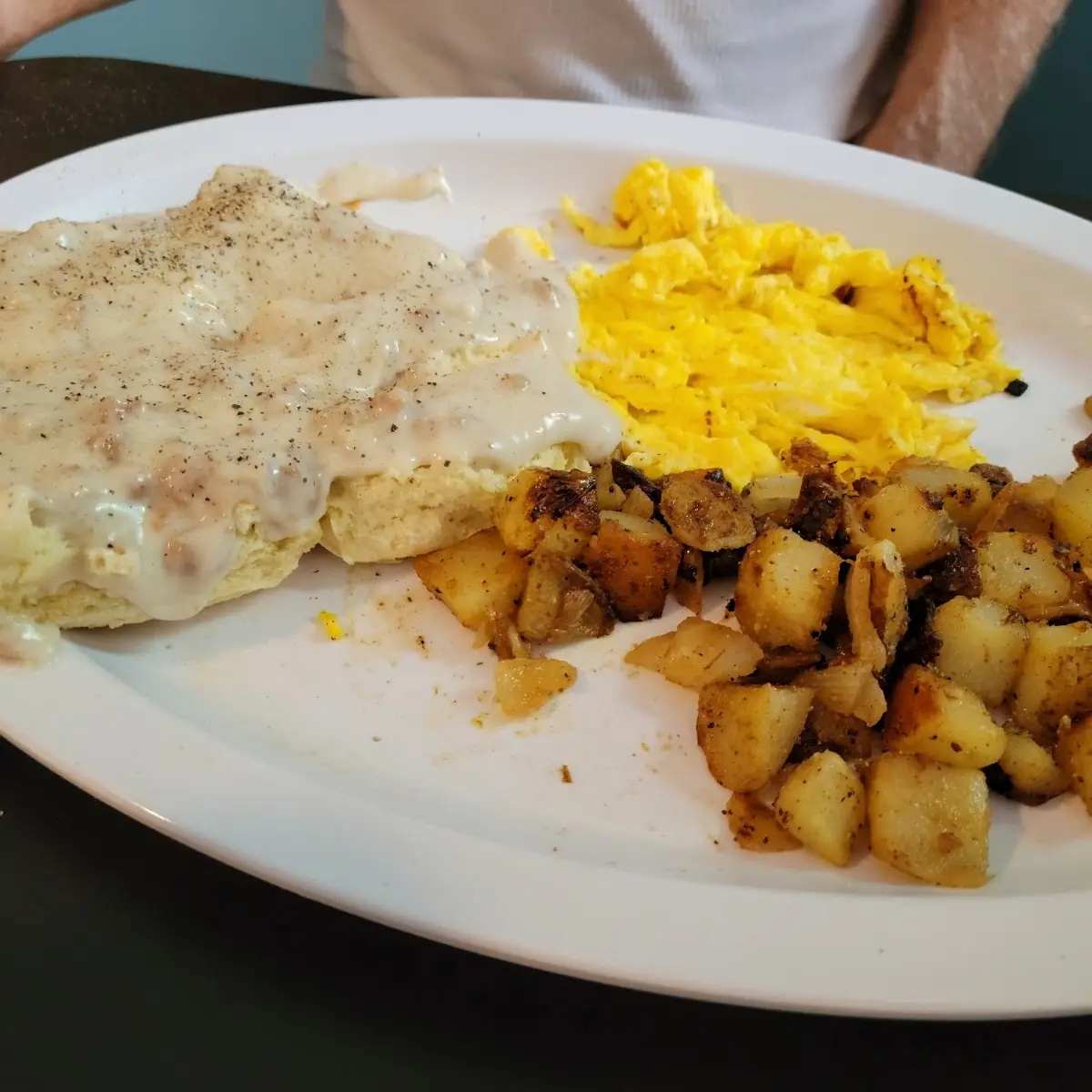 Biscuits Gravy Eggs Potatoes