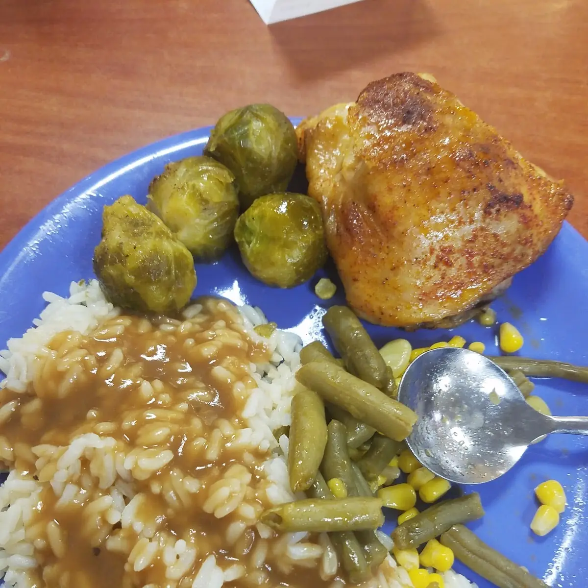 Green Beans and Rice Brussels Sprouts Fried Chicken