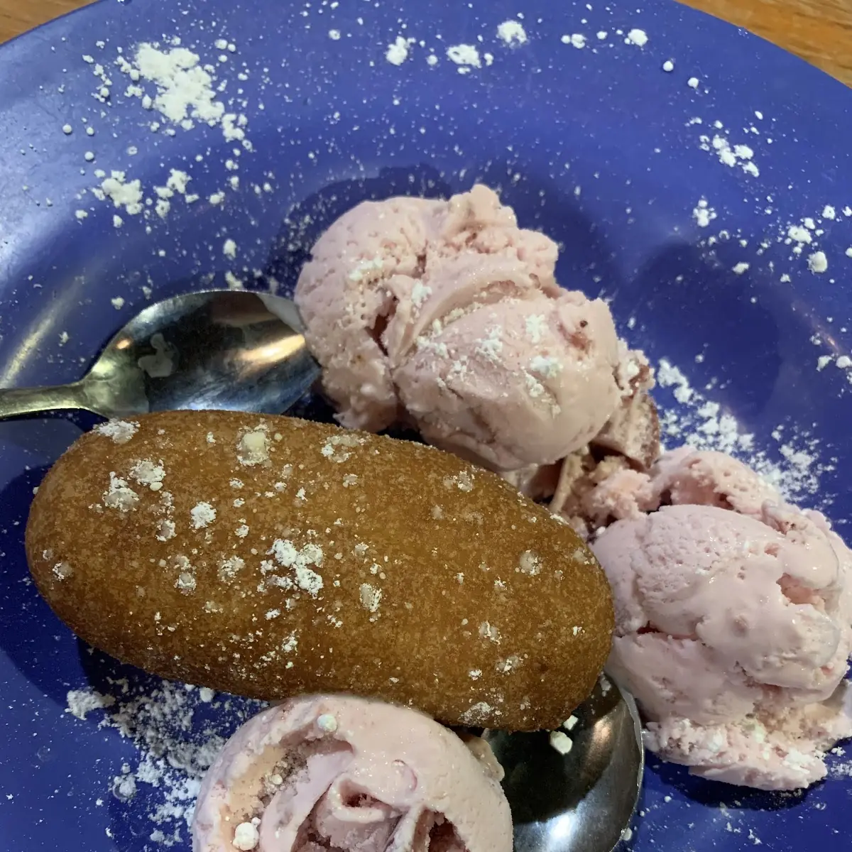 Fried Twinkie & Strawberry Ice Cream