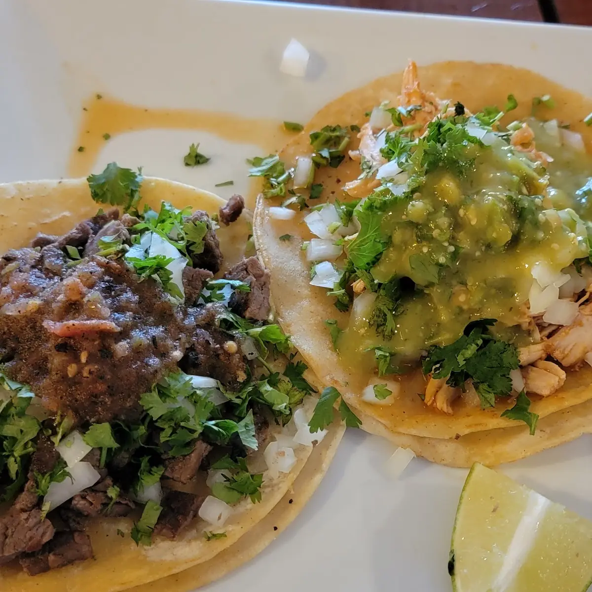 Steak Taco and Chicken Taco