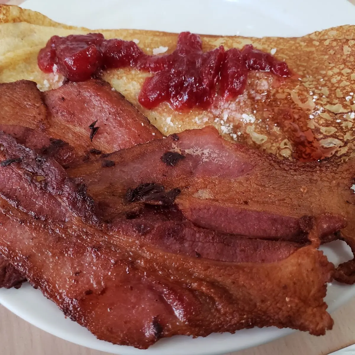 Swedish Pancakes & Thick Cut Bacon