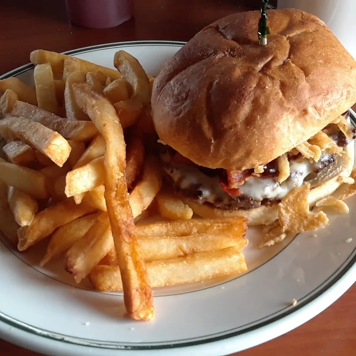 BBQ Bacon Burger and Fries