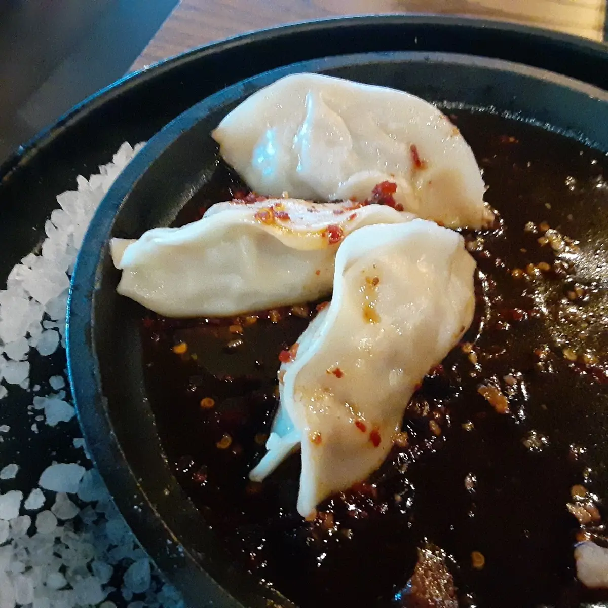 Pork Steamed Dumplings with Chili Sauce