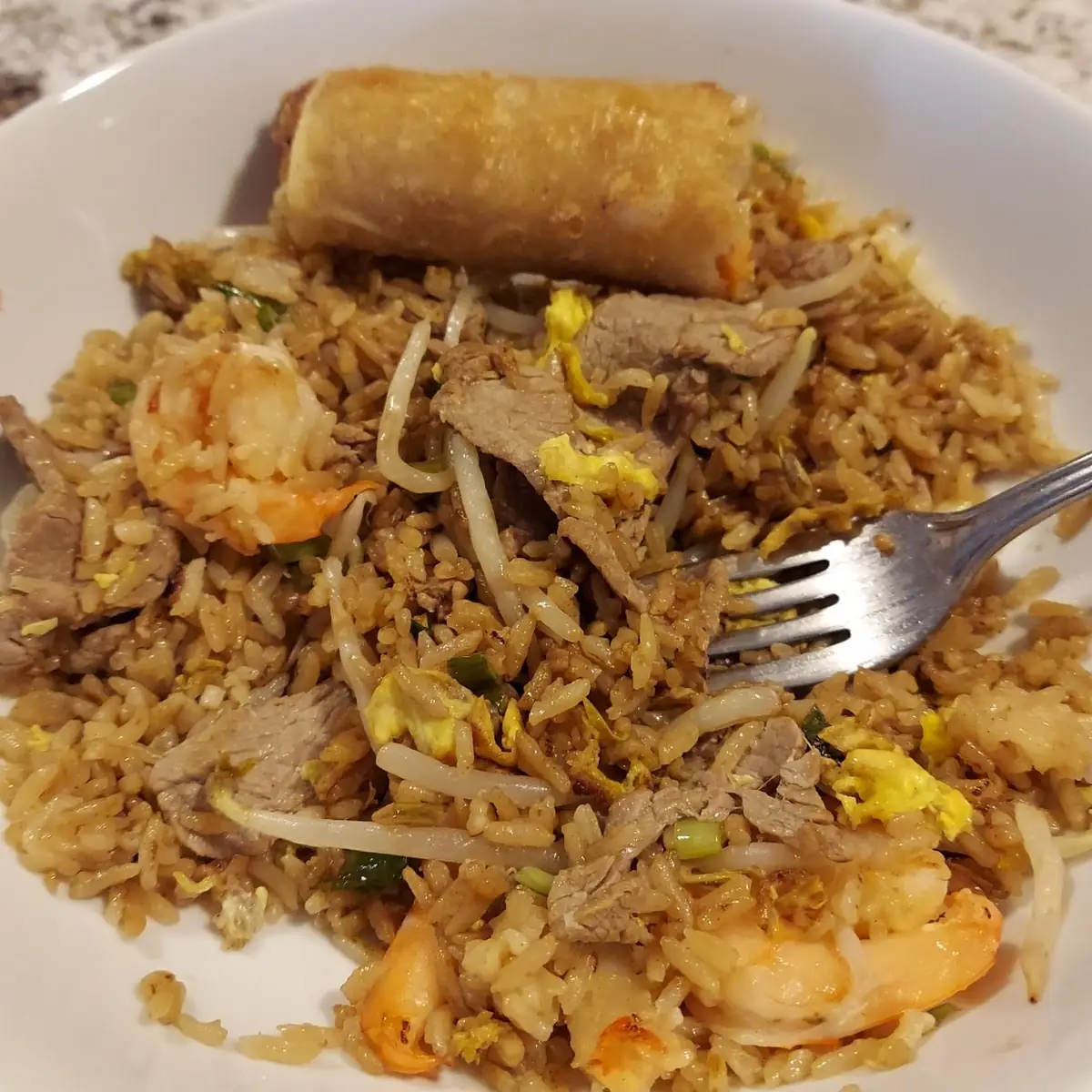 Egg Rolls over Rice Noodles