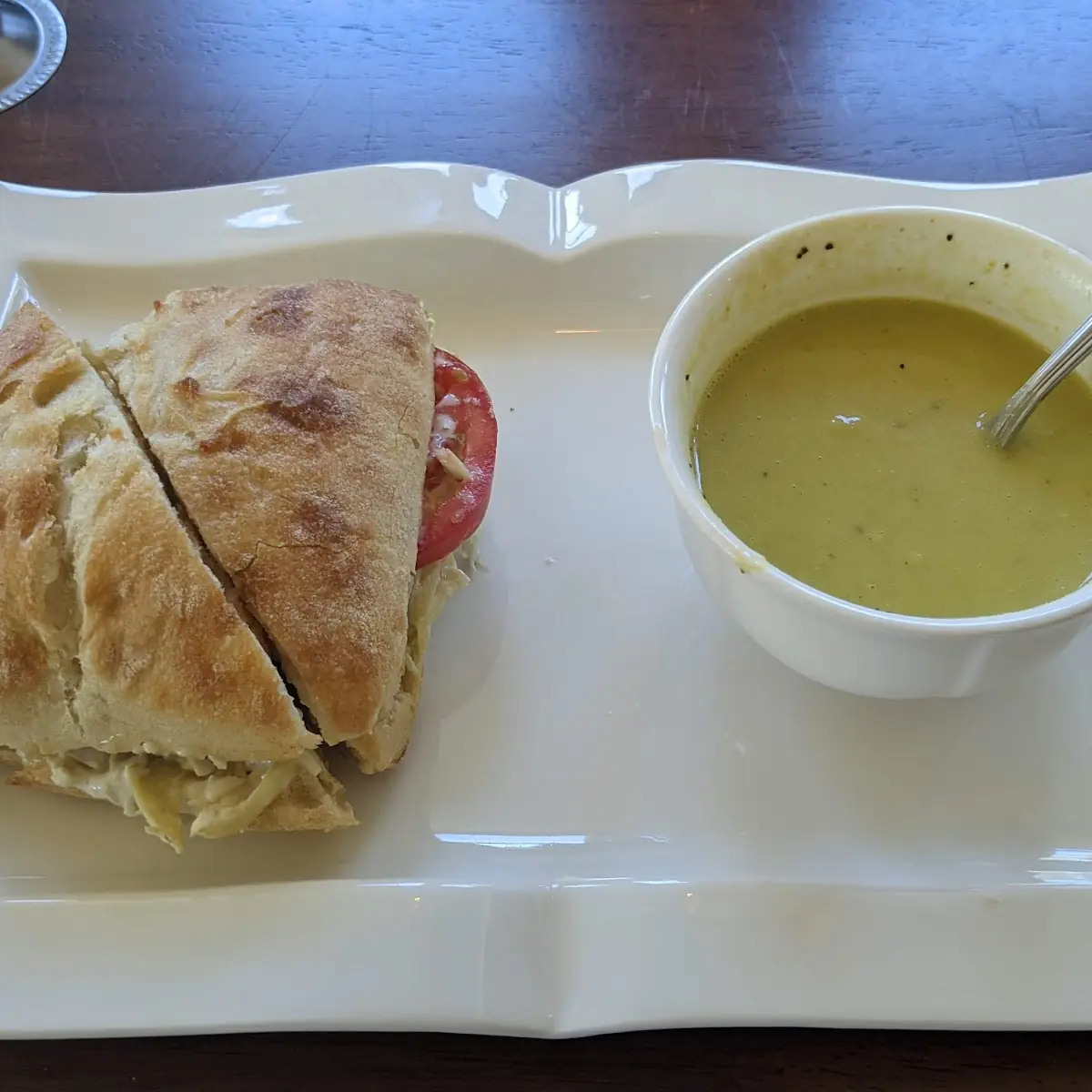 Artichoke Sandwich and Soup