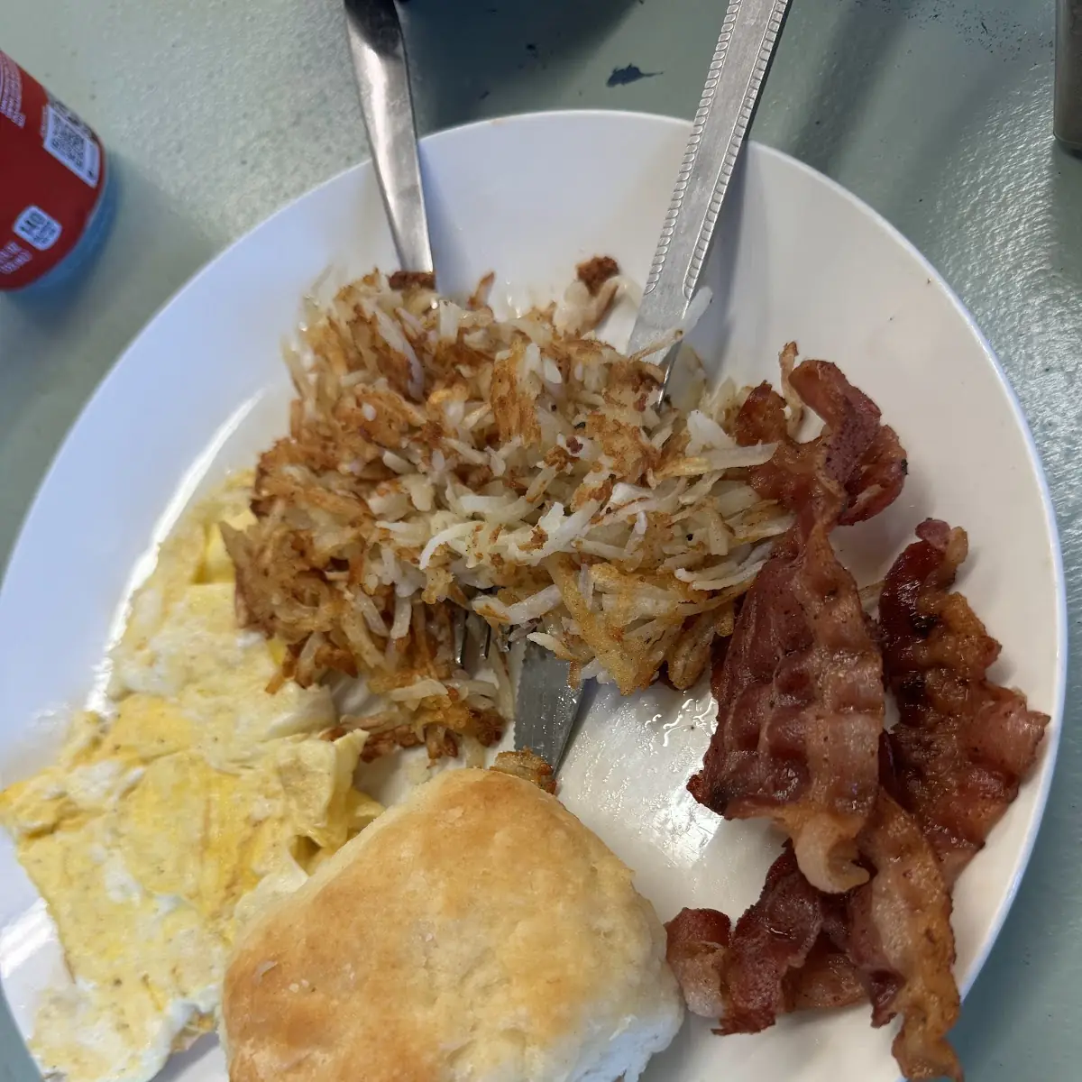 Scrambled Eggs Hash Browns Bacon