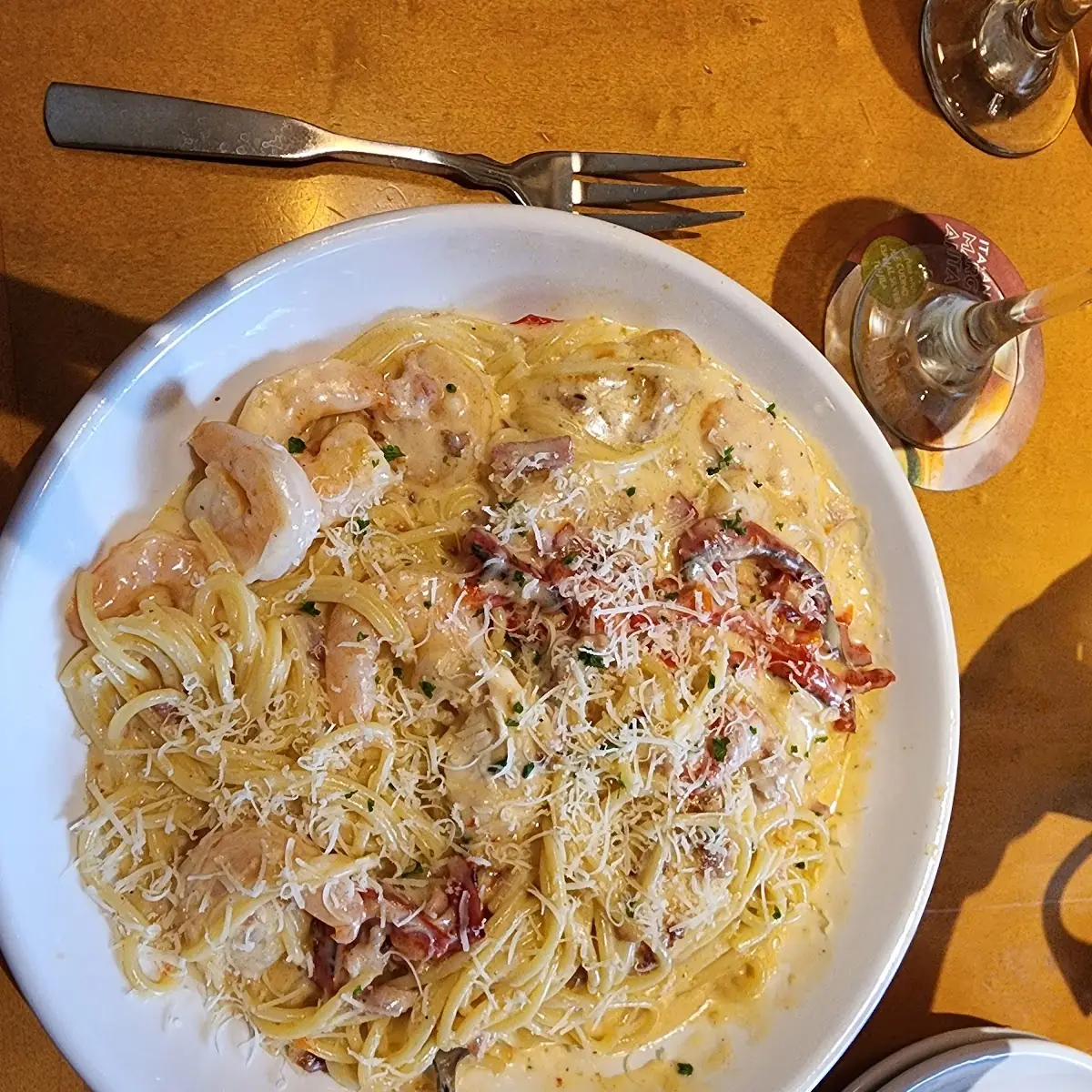Chicken & Shrimp Carbonara