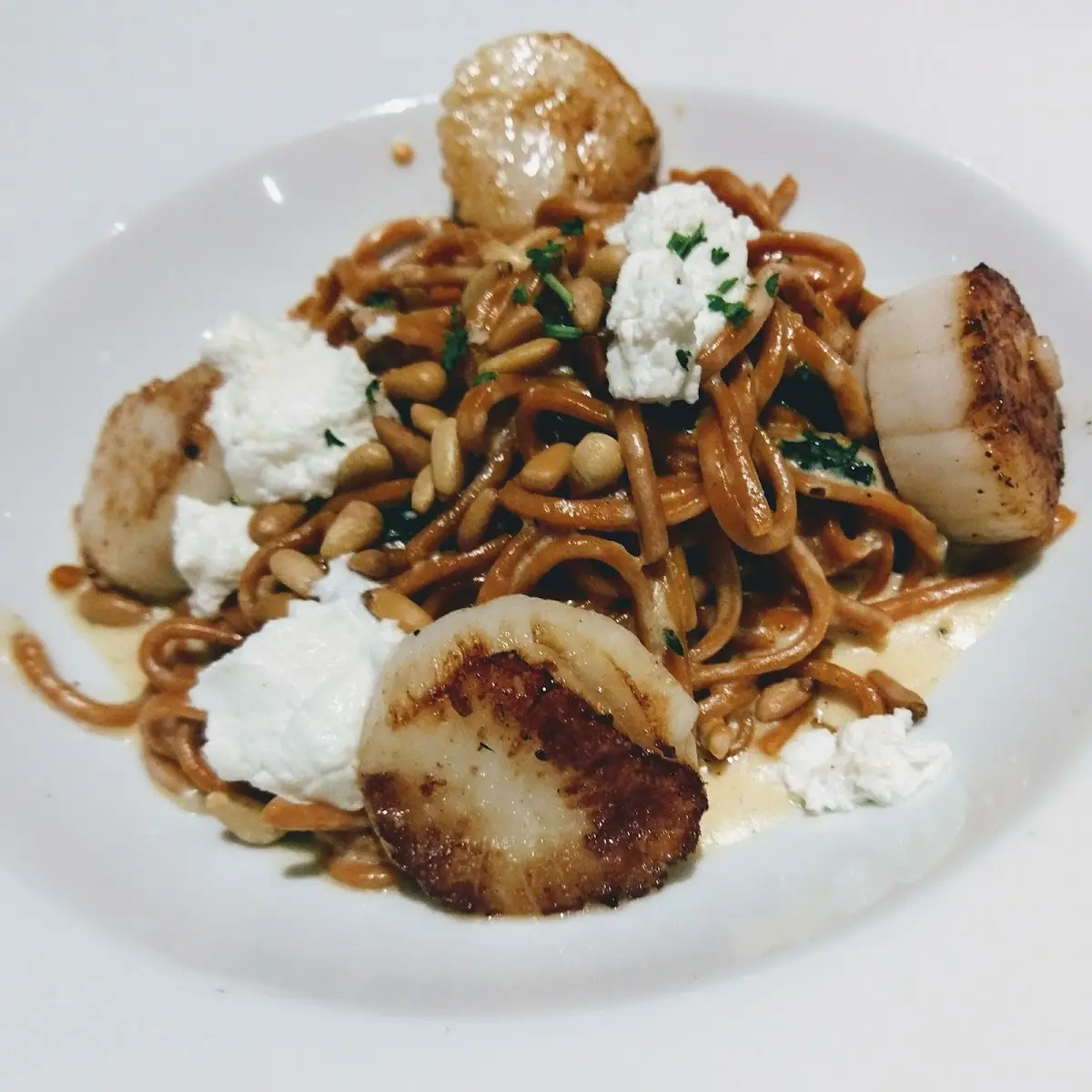 Red Pepper Linguini with Scallops