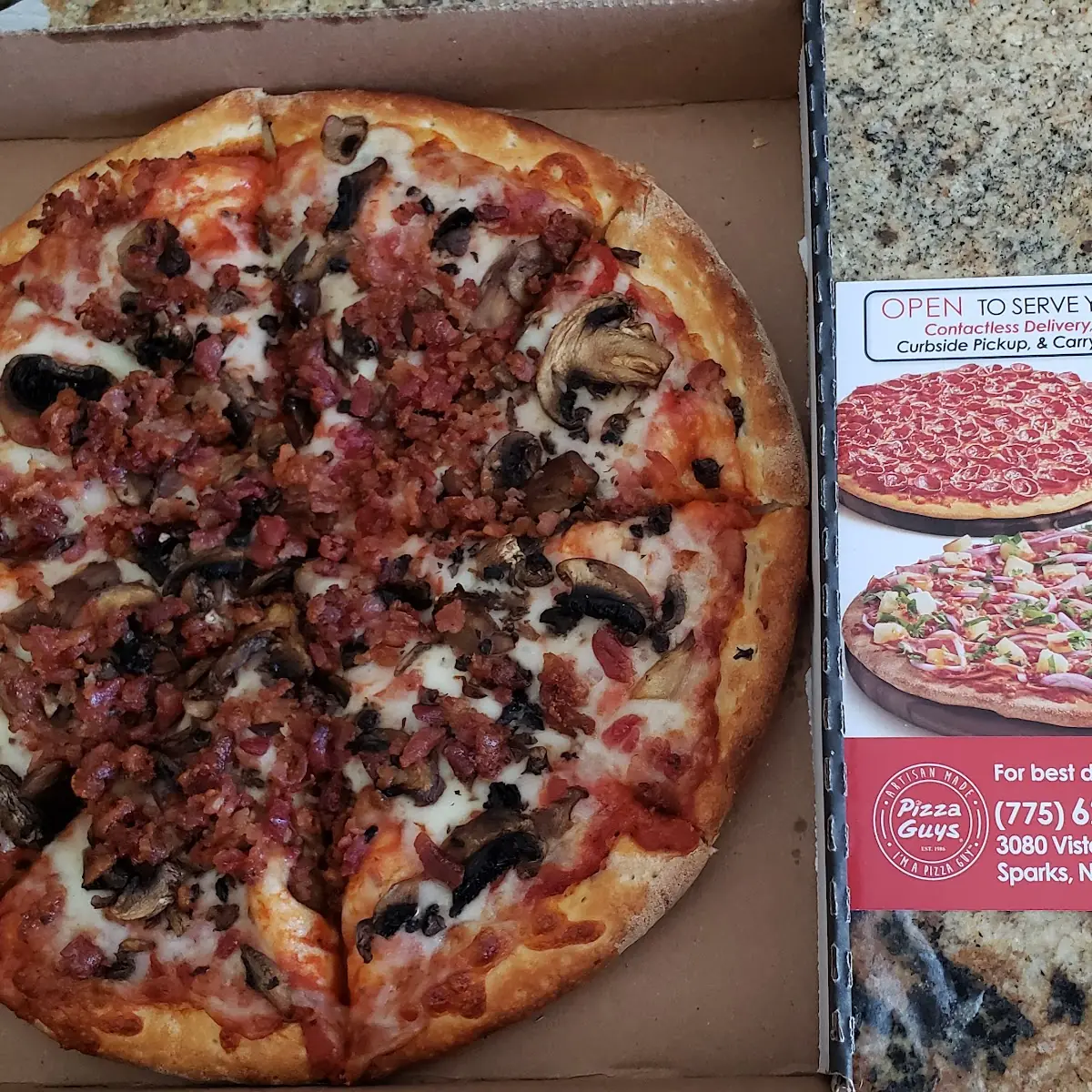 Cheese Pizza Mushrooms Bacon