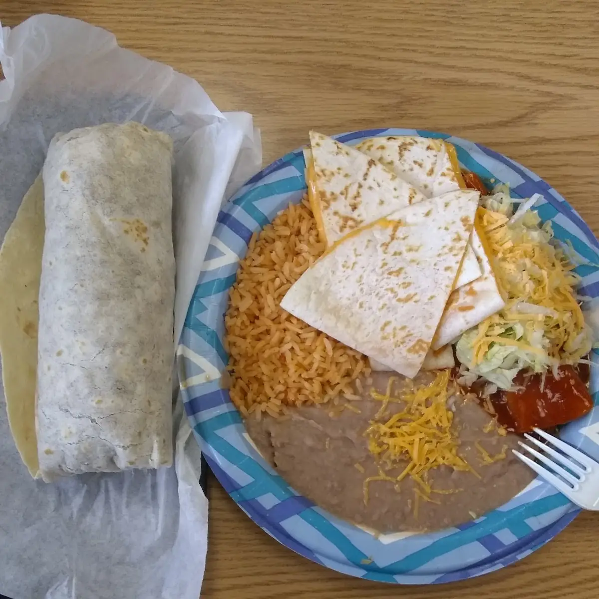 Carne Asada Burrito & Quesadilla Plate