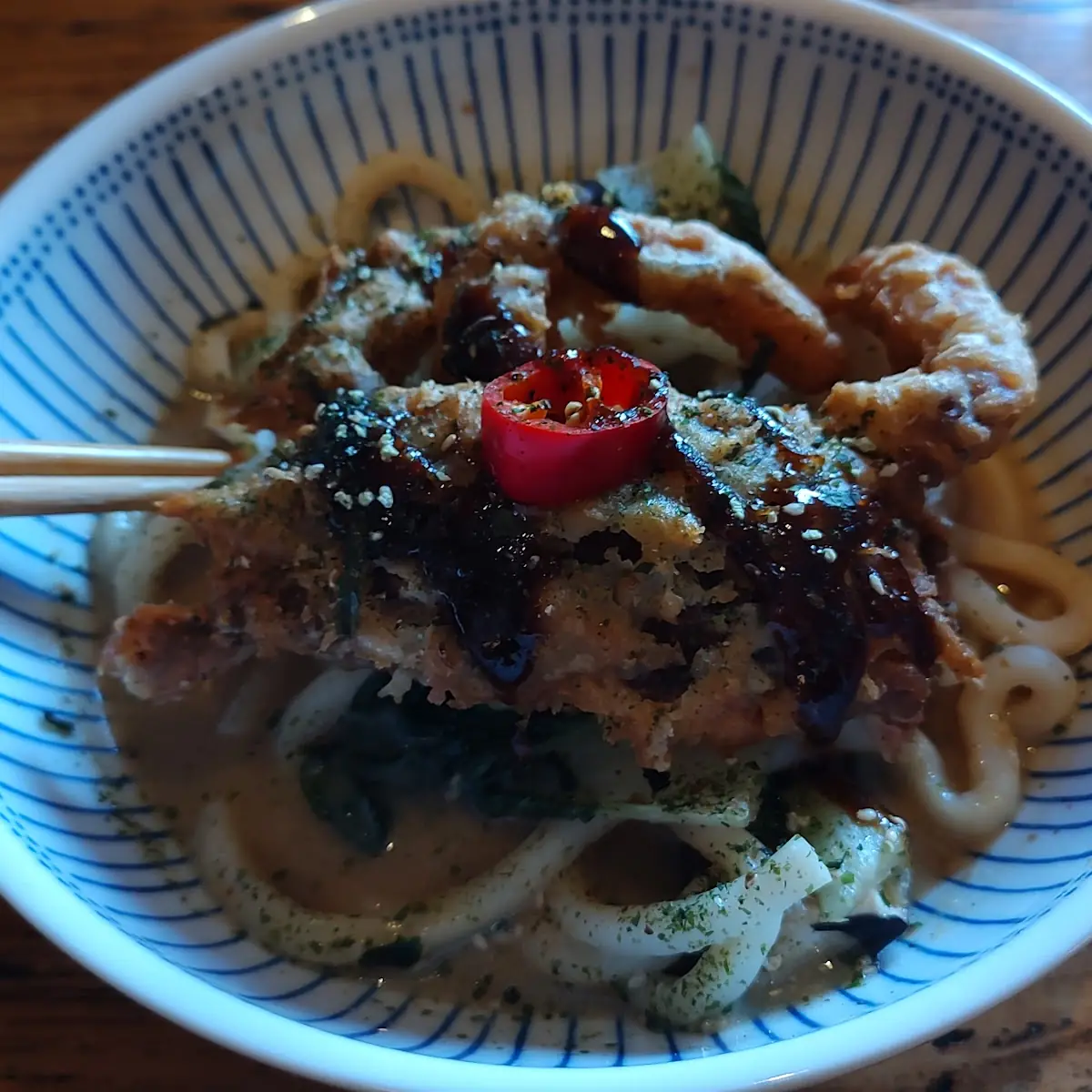 Special Udon Noodles with Soft Shell Crab