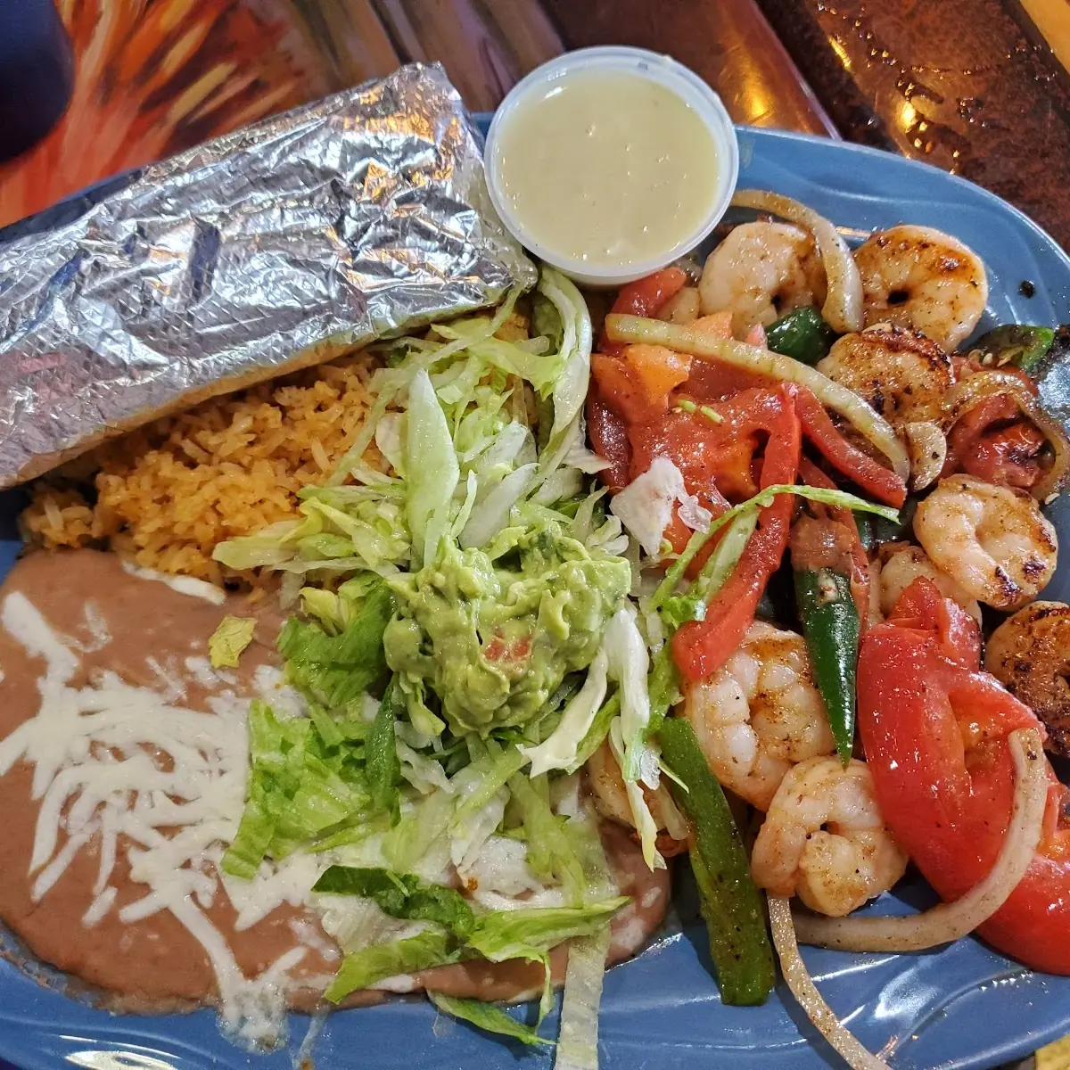 Fajita Taco Salad with Shrimp