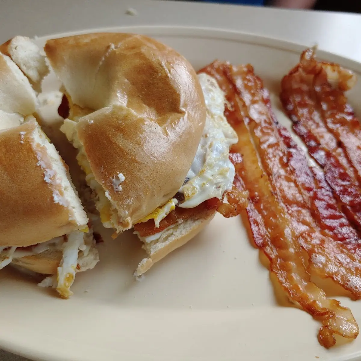 Bacon Egg and Cheese Bagel Sandwich