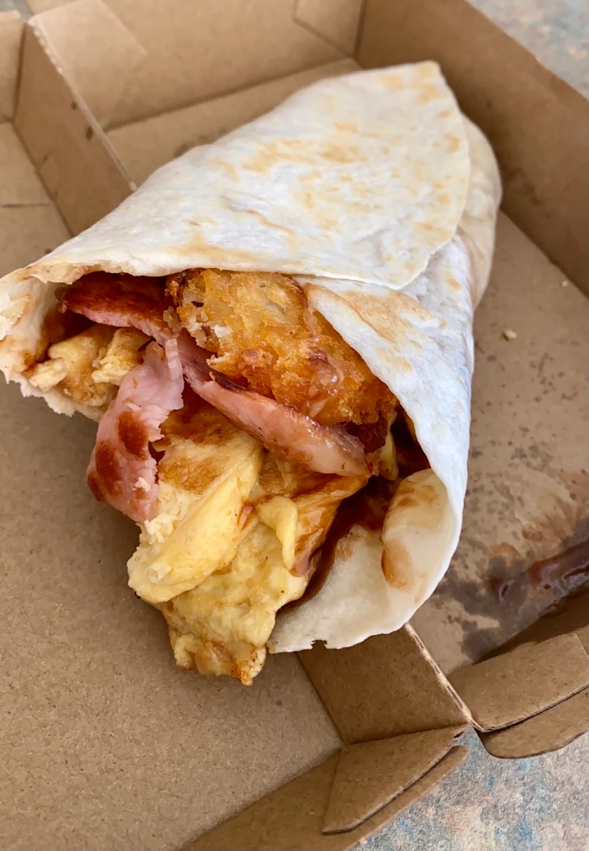 Bacon Egg Wrap, 2 SHOTS ESPRESSO
