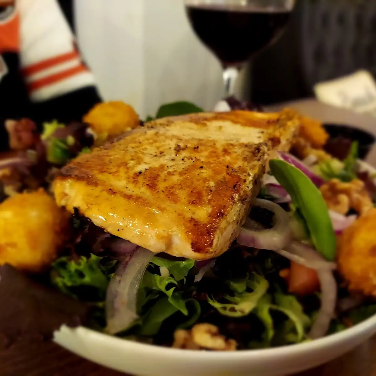 Goat Cheese Salad with Salmon