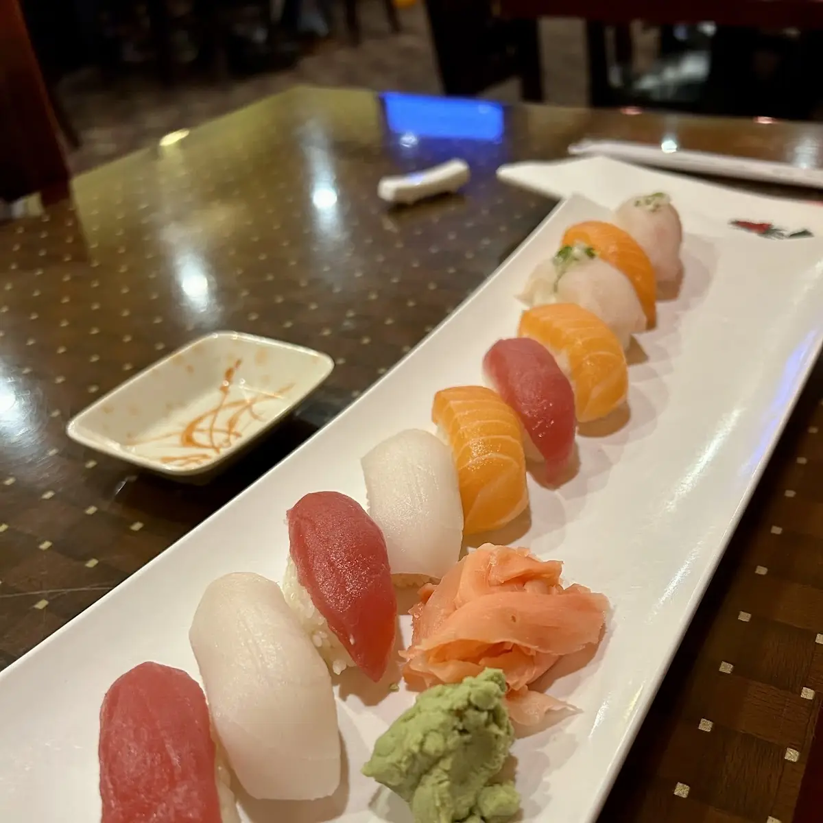 Assorted Sushi Rolls with Ginger and Sauce