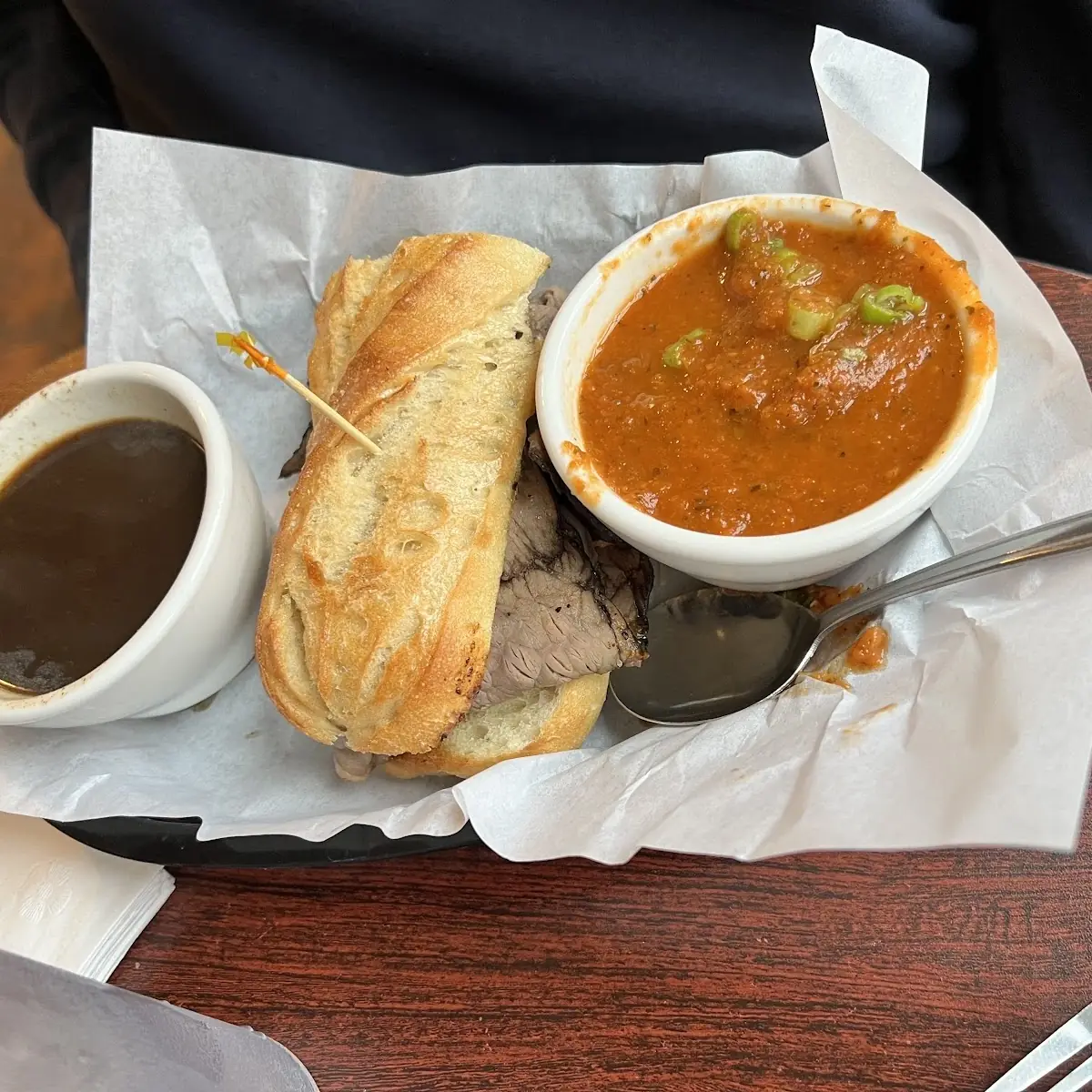 French Dip and Tomato Soup