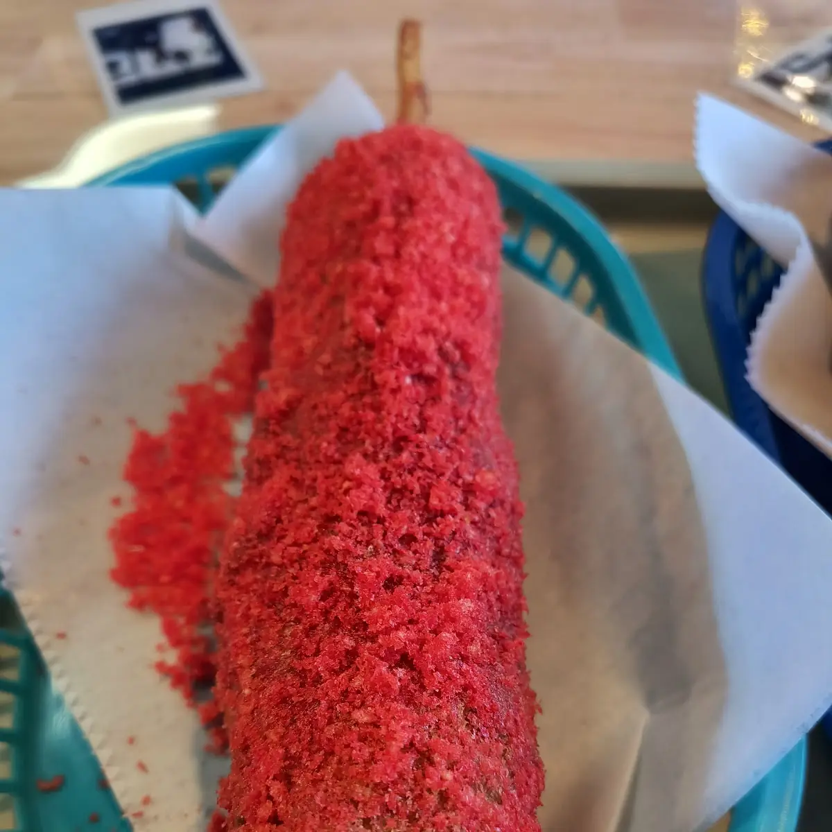 Korean Corn Dog Hot Cheetos and Cheese