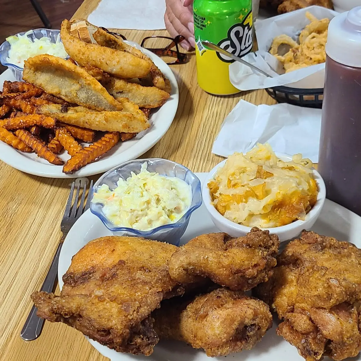 Fried Chicken and Perch Dinner