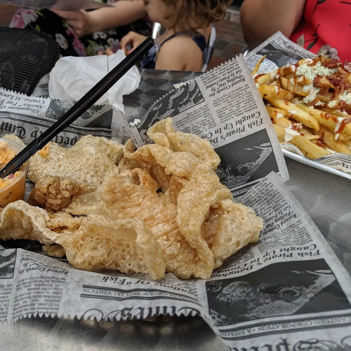 Pork Rinds with Pimento Cheese Dip