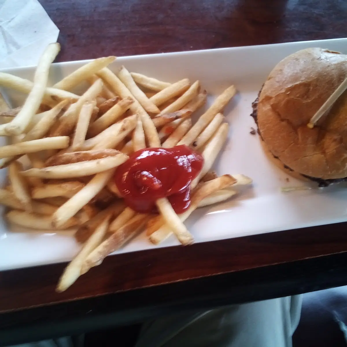 Over Cooked Cheeseburger and Fries