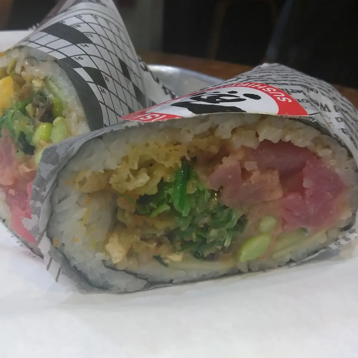 Raw Tuna Rice and Vegetable Burritos