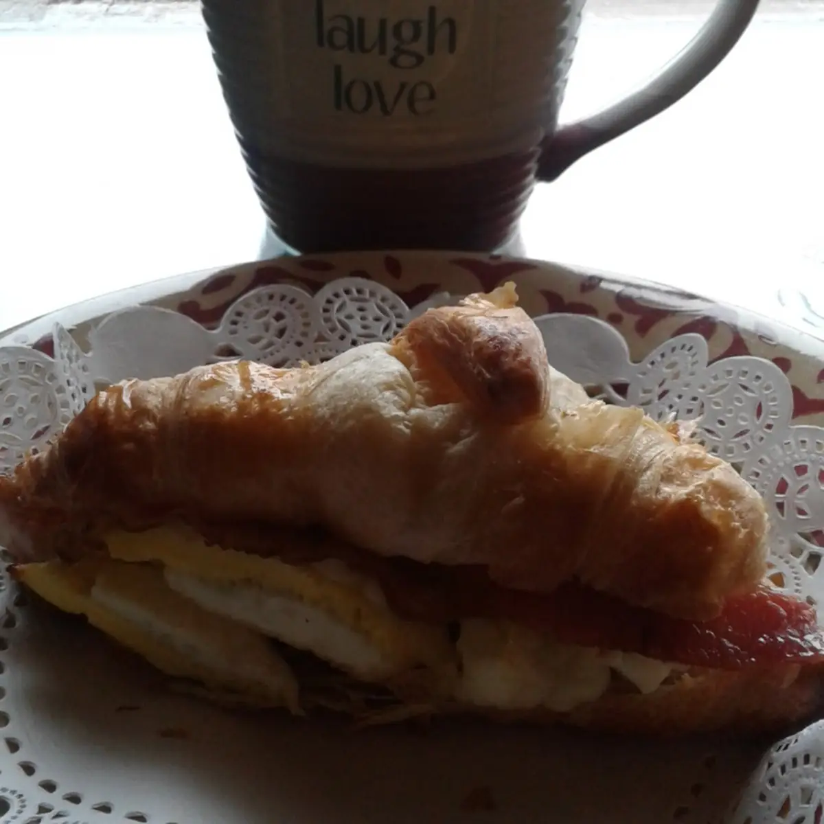 Egg and Cheese on a Croissant
