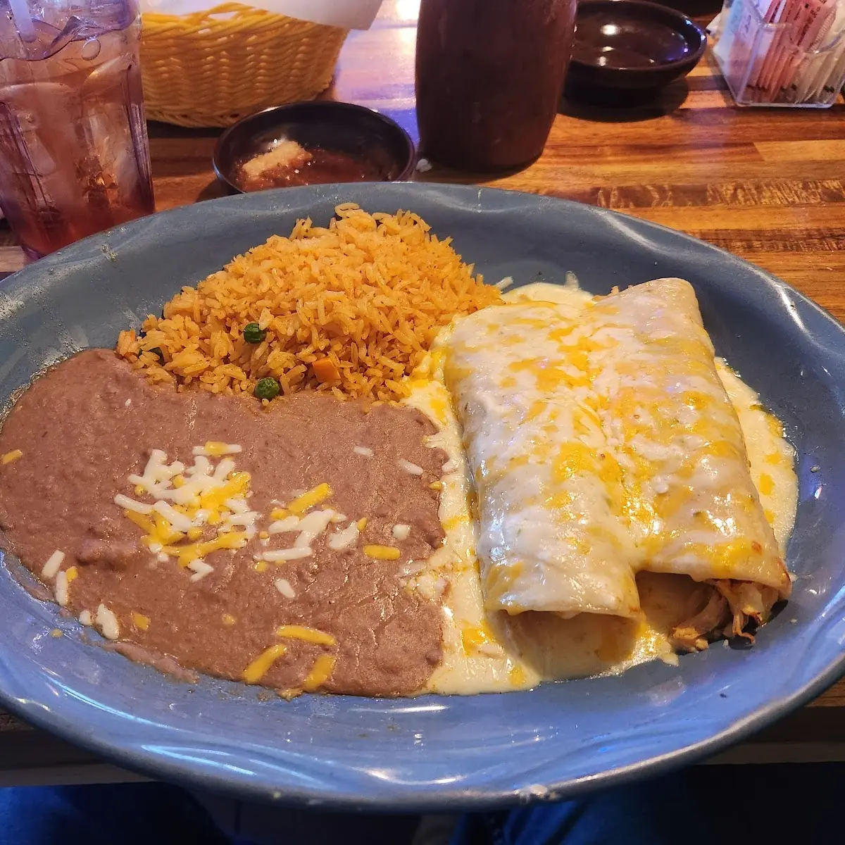Bean Burrito Cheese Enchilada & Rice