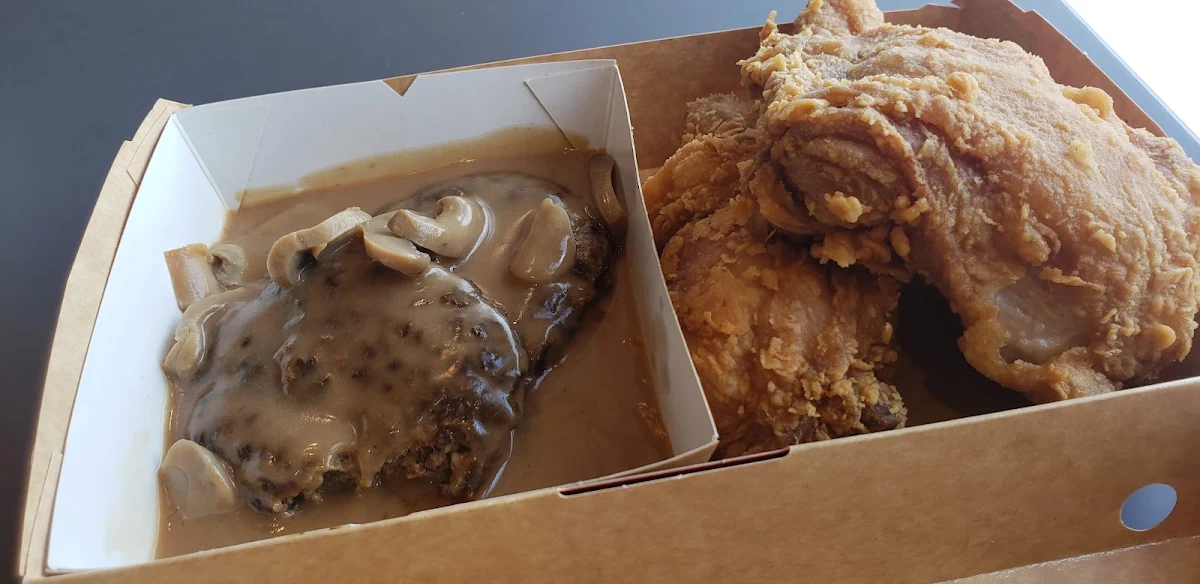 Burger Steak and Chicken Combo
