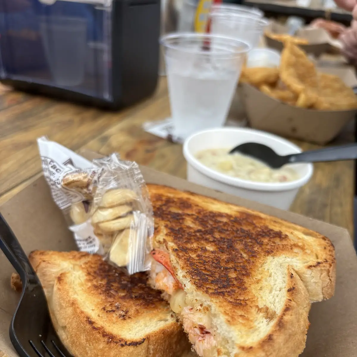 Lobster Grilled Cheese and Clam Chowder