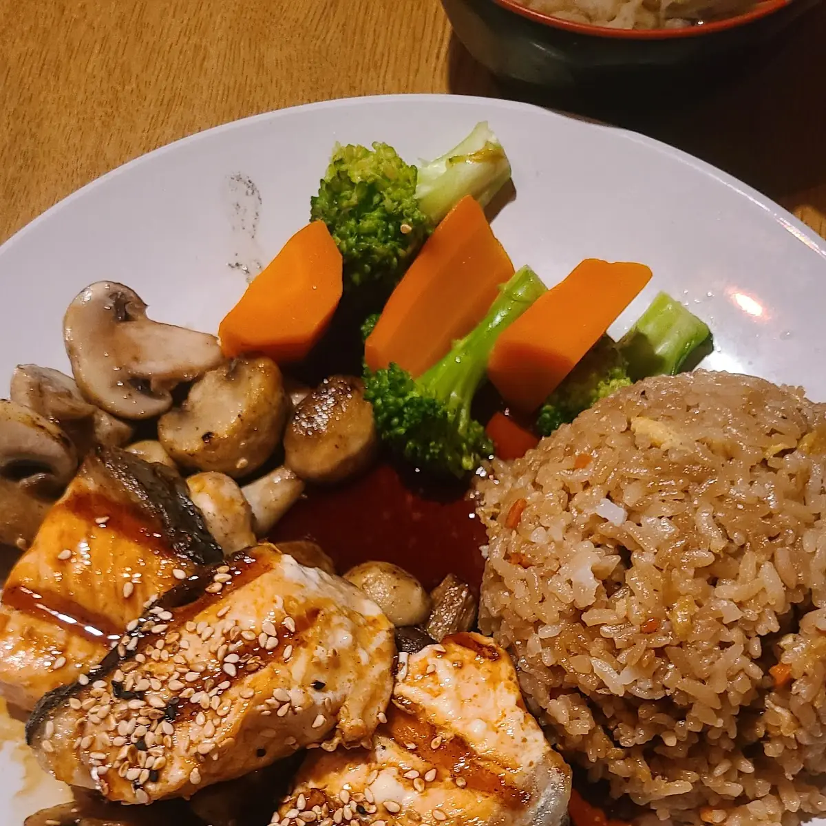 Salmon Teriyaki with Fried Rice