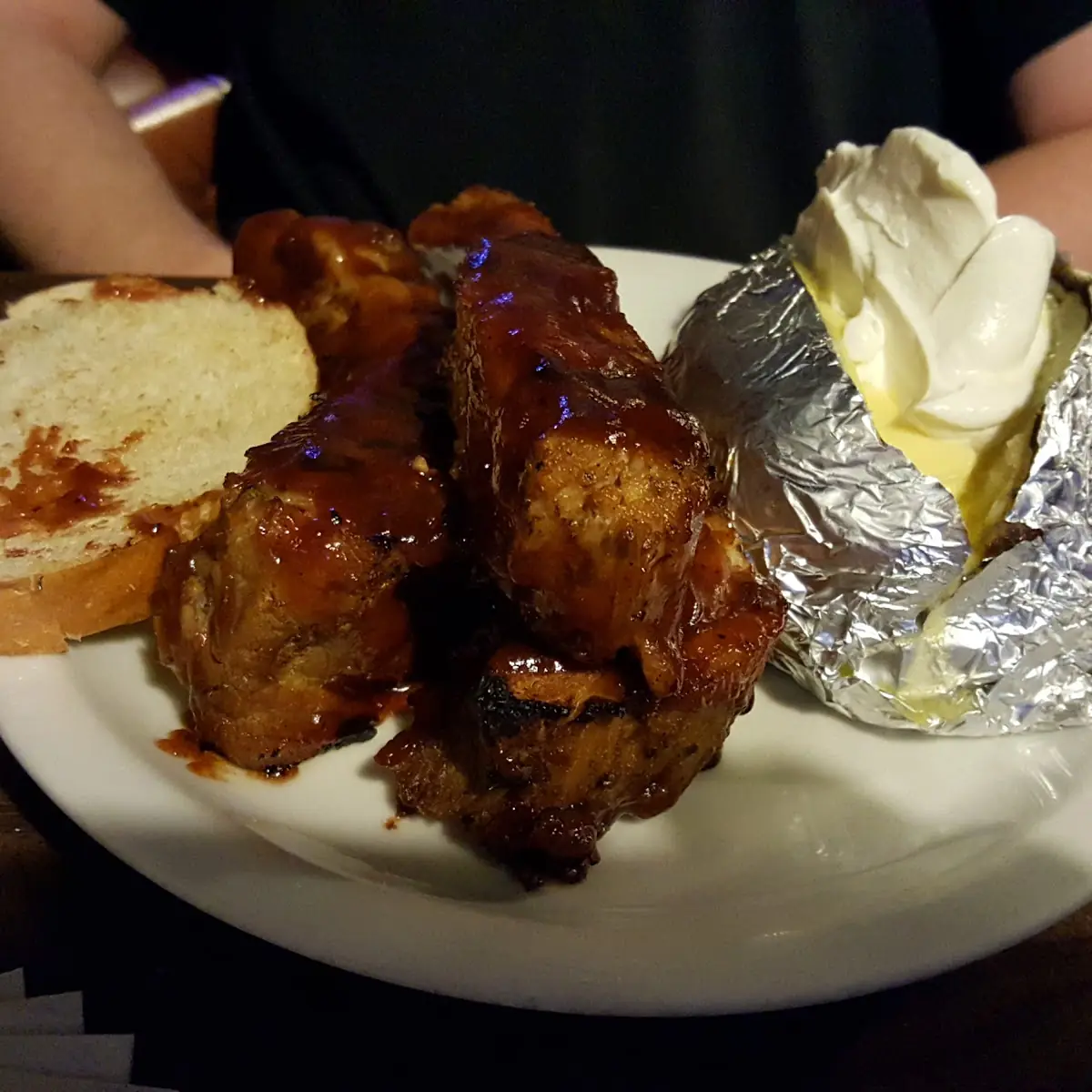BBQ Ribs and Baked Potato