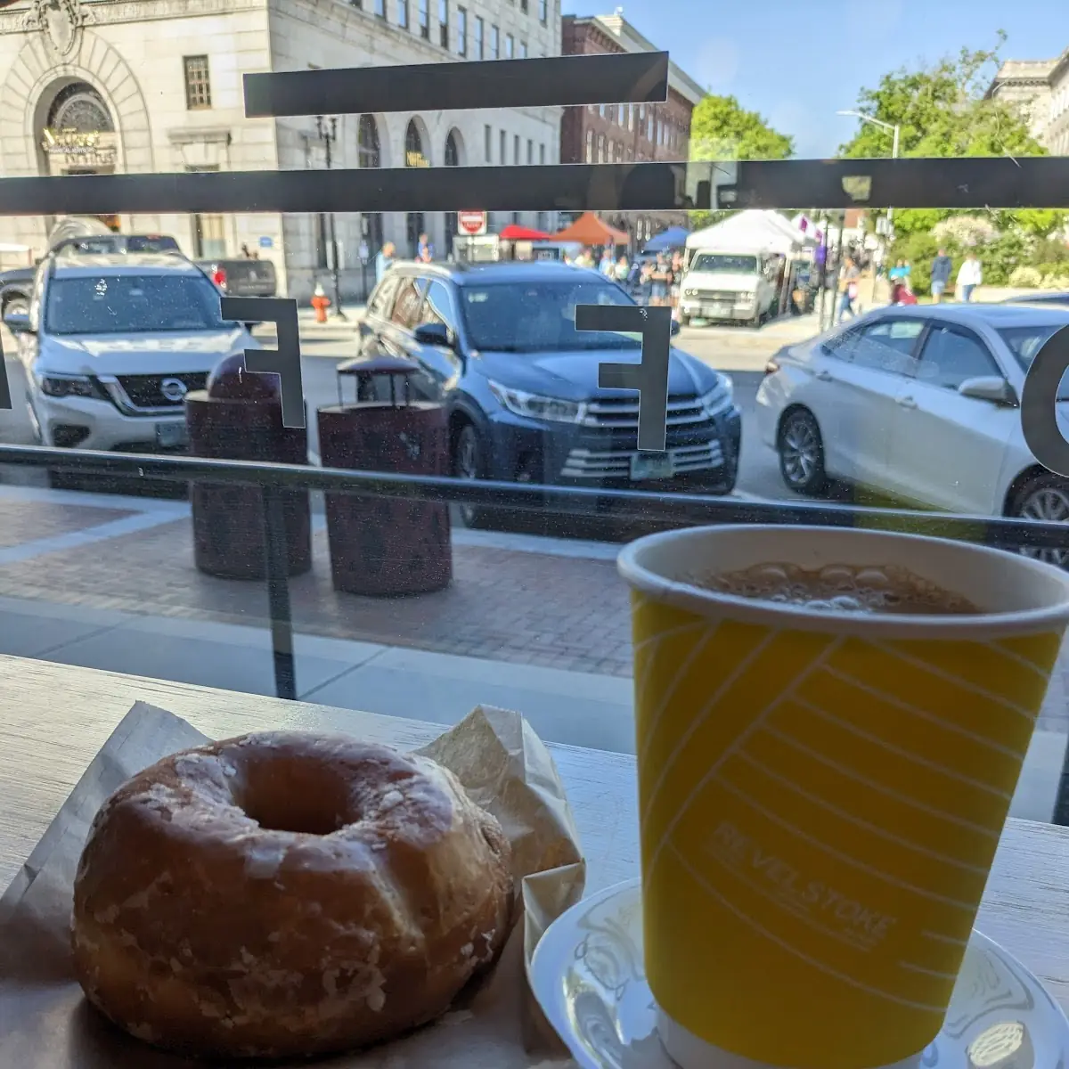 Glazed Doughnut with Coffee