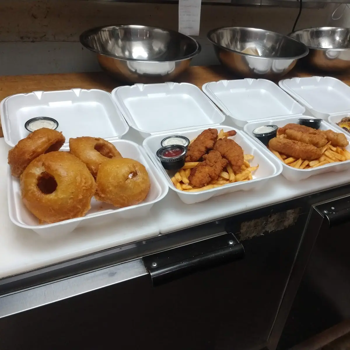 Onion Rings Chicken Wings Deep Fried Pickles