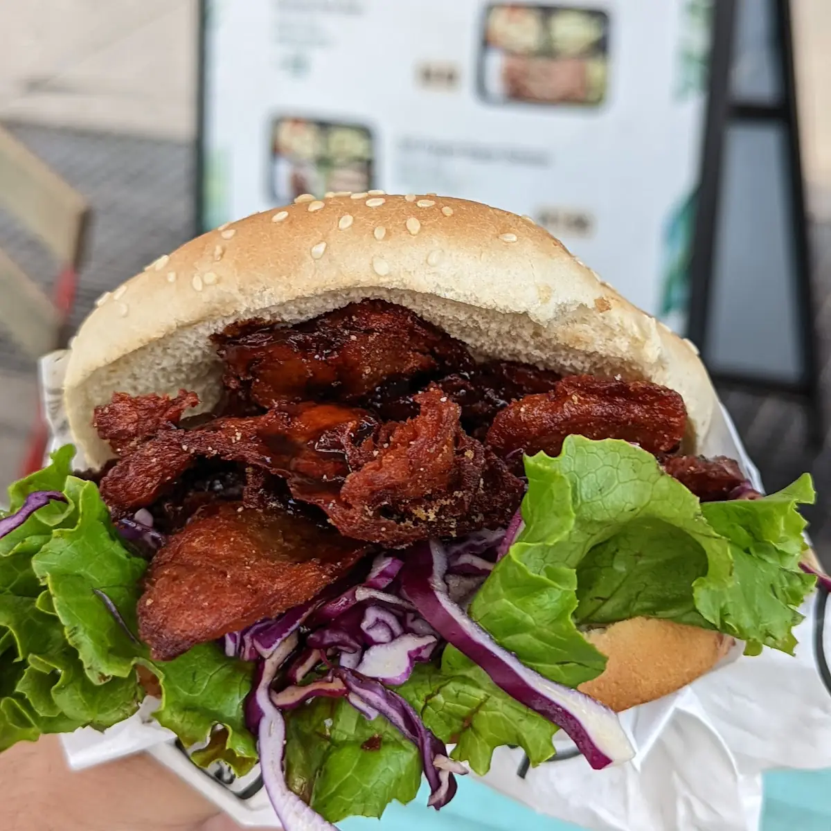 Vegan BBQ Pork Burger