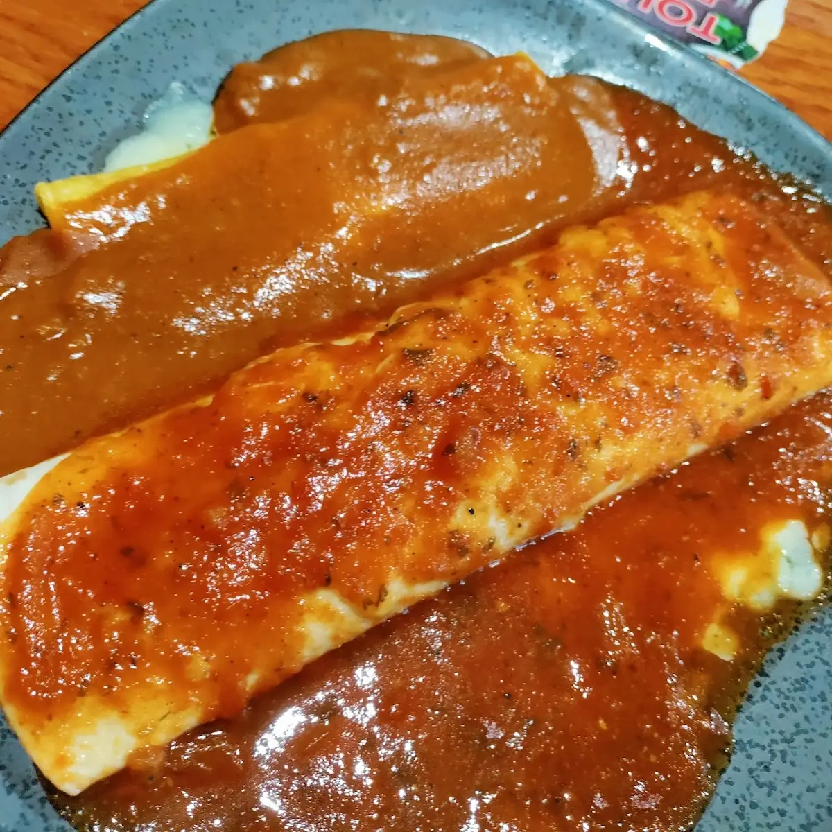 Cheese Burrito and Cheese Enchilada